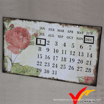 Luckywind Metal Antiguo y Shabby Wall Art Calendario